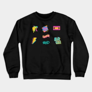 Retro 90s Neon Sticker Sheet (7pcs) Crewneck Sweatshirt